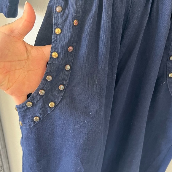 Vintage Rio Rhinestone Embellished Navy Jumpsuit - Picture 6 of 11